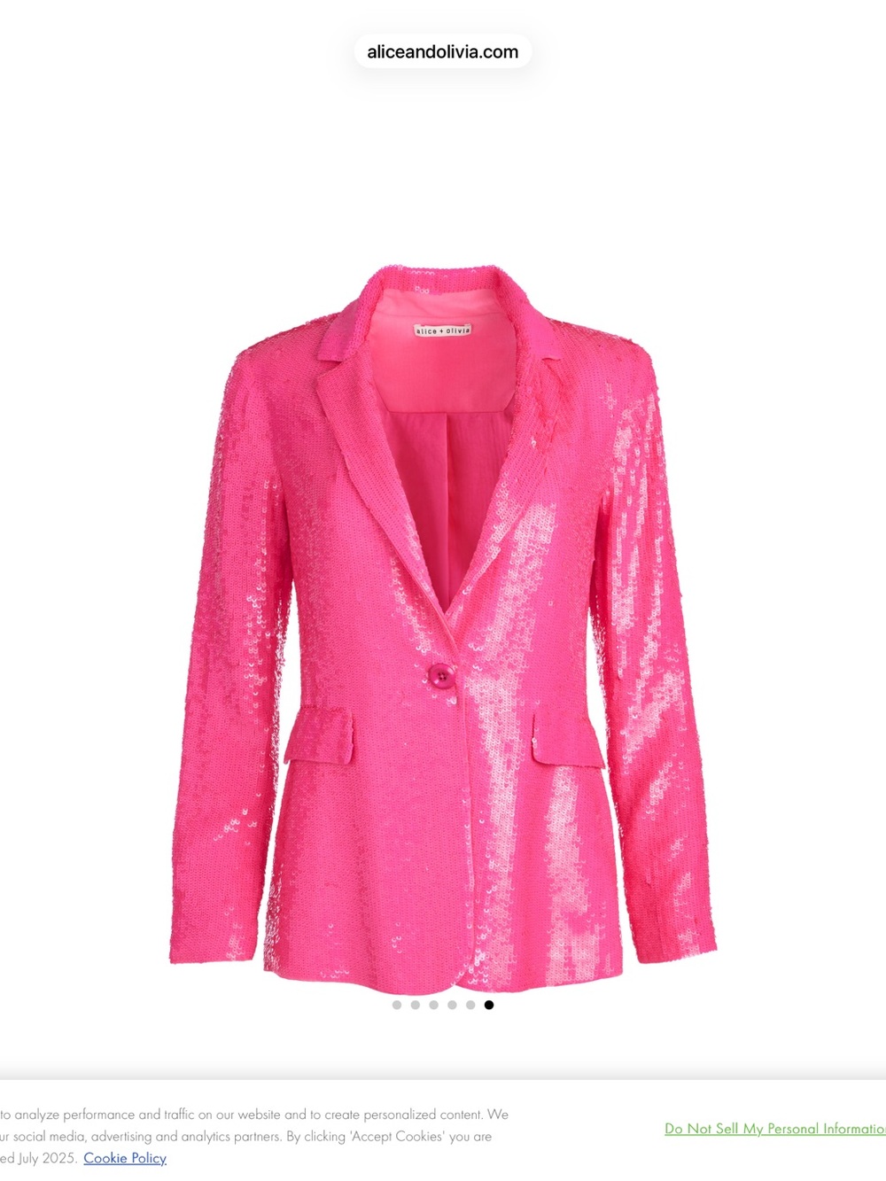 Alice + Olivia Hot Pink Sequin Suit Jacket